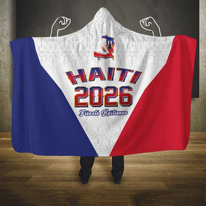 Afro-Haitians World Football 2026 Hooded Blanket Haiti est de Retour White Voodoo Veve Spirits - African Pride
