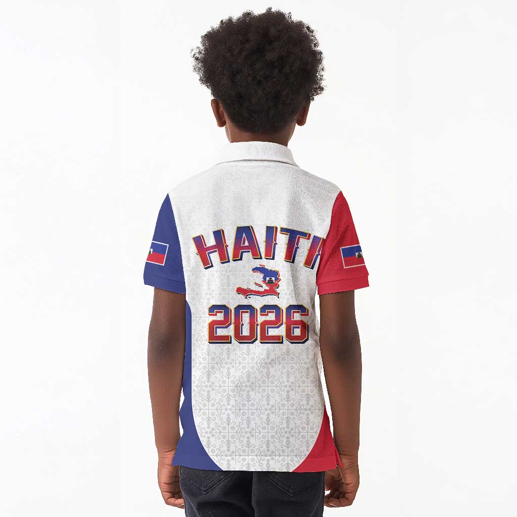 Afro-Haitians World Football 2026 Kid Polo Shirt Haiti est de Retour White Voodoo Veve Spirits LT9