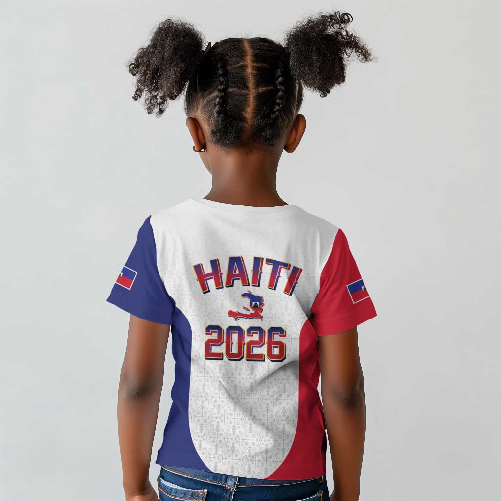 Afro-Haitians World Football 2026 Kid T shirt Haiti est de Retour White Voodoo Veve Spirits LT9