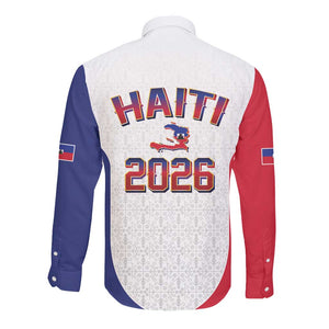 Afro-Haitians World Football 2026 Long Sleeve Button Shirt Haiti est de Retour White Voodoo Veve Spirits - African Pride