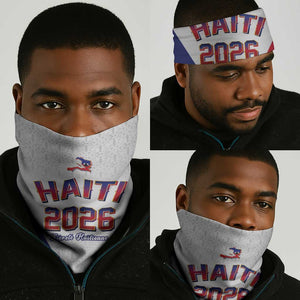 Afro-Haitians World Football 2026 Neck Gaiter Haiti est de Retour White Voodoo Veve Spirits - African Pride
