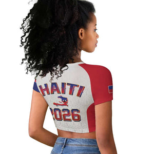Afro-Haitians World Football 2026 Raglan Cropped T shirt Haiti est de Retour White Voodoo Veve Spirits LT9