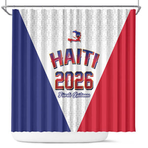 Afro-Haitians World Football 2026 Shower Curtain Haiti est de Retour White Voodoo Veve Spirits - African Pride