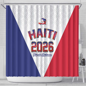 Afro-Haitians World Football 2026 Shower Curtain Haiti est de Retour White Voodoo Veve Spirits - African Pride