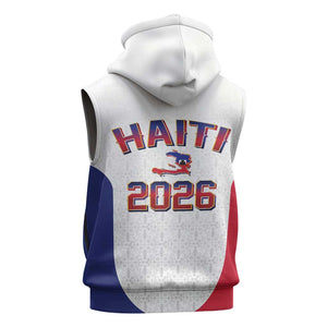 Afro-Haitians World Football 2026 Sleeveless Zip Hoodie Haiti est de Retour White Voodoo Veve Spirits - African Pride