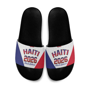 Afro-Haitians World Football 2026 Slide Sandals Haiti est de Retour White Voodoo Veve Spirits