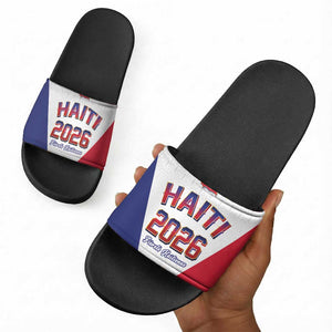 Afro-Haitians World Football 2026 Slide Sandals Haiti est de Retour White Voodoo Veve Spirits
