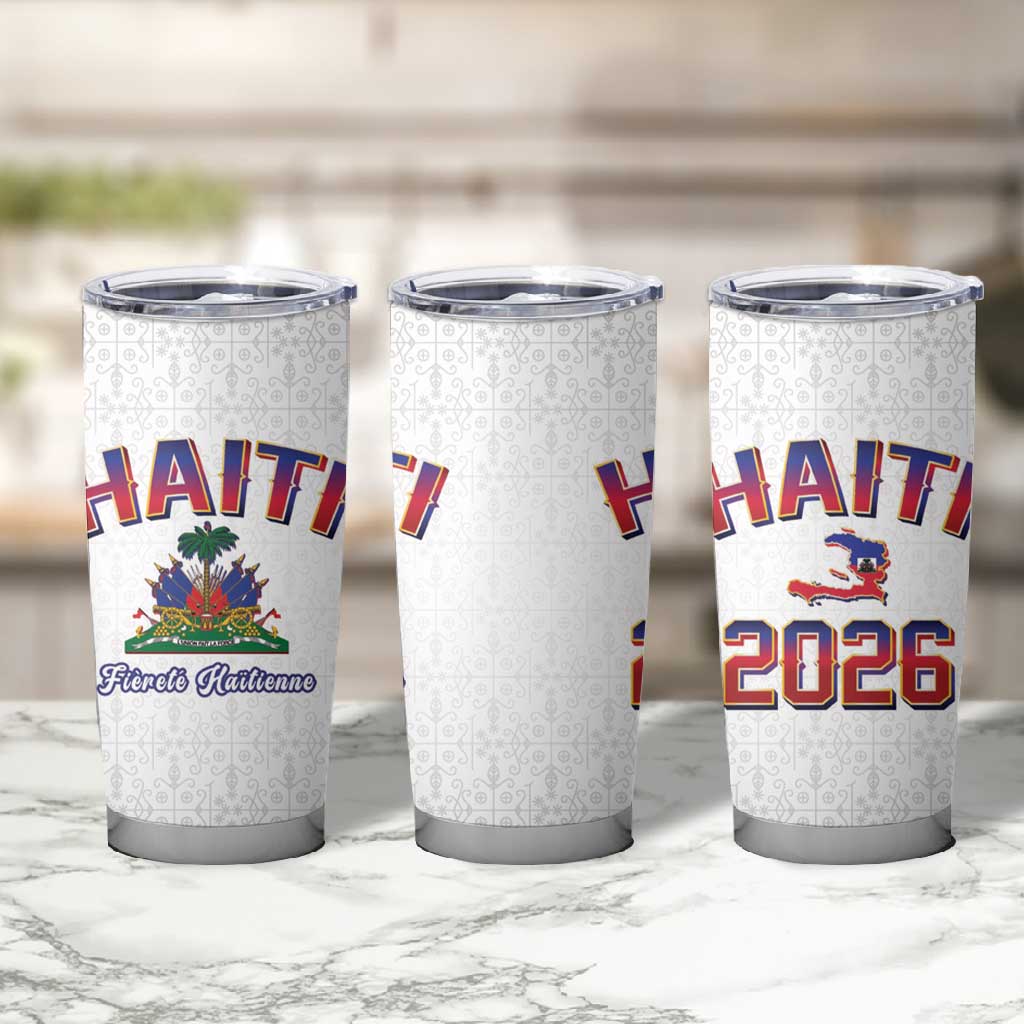 Afro-Haitians World Football 2026 Tumbler Cup Haiti est de Retour White Voodoo Veve Spirits - African Pride