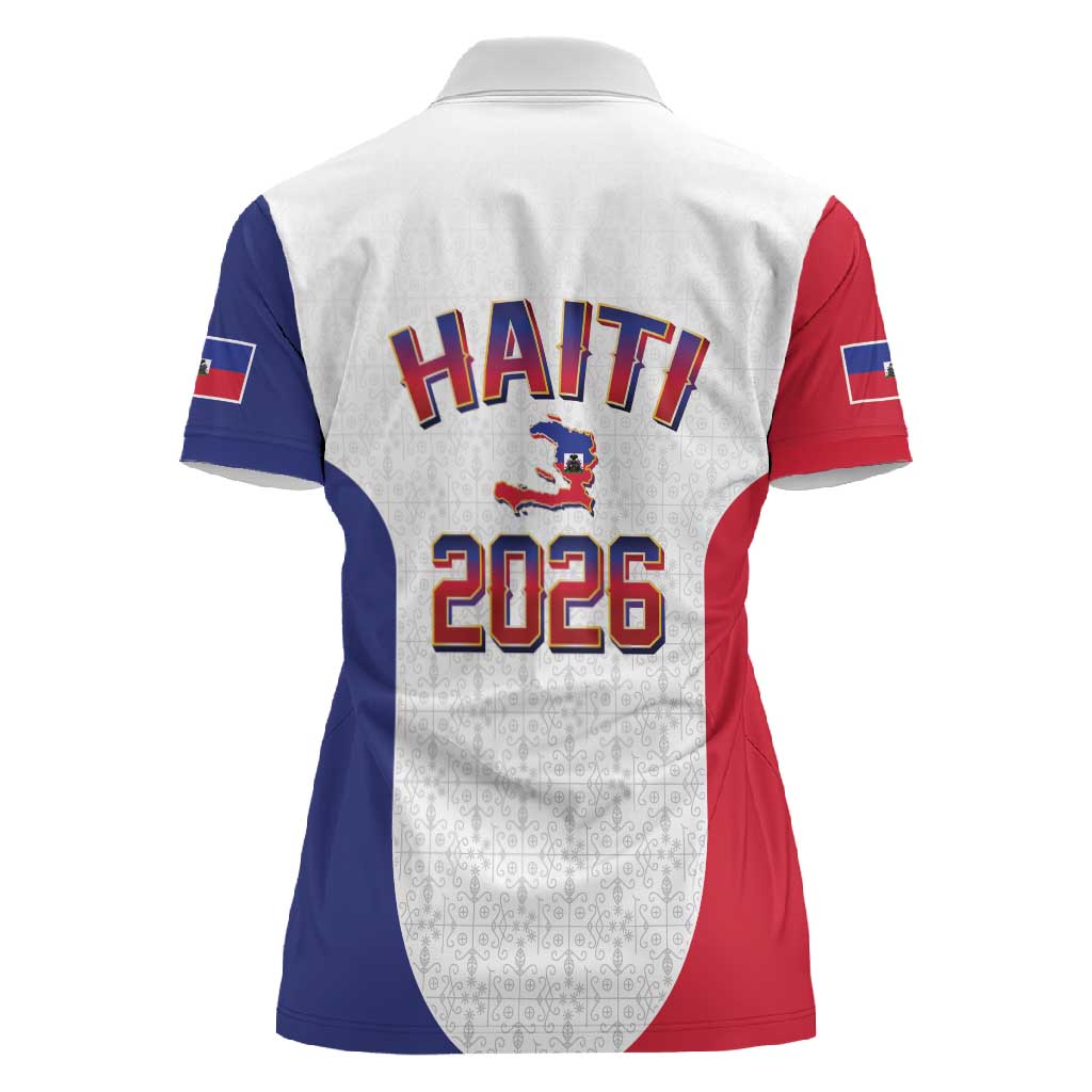 Afro-Haitians World Football 2026 Women Polo Shirt Haiti est de Retour White Voodoo Veve Spirits LT9