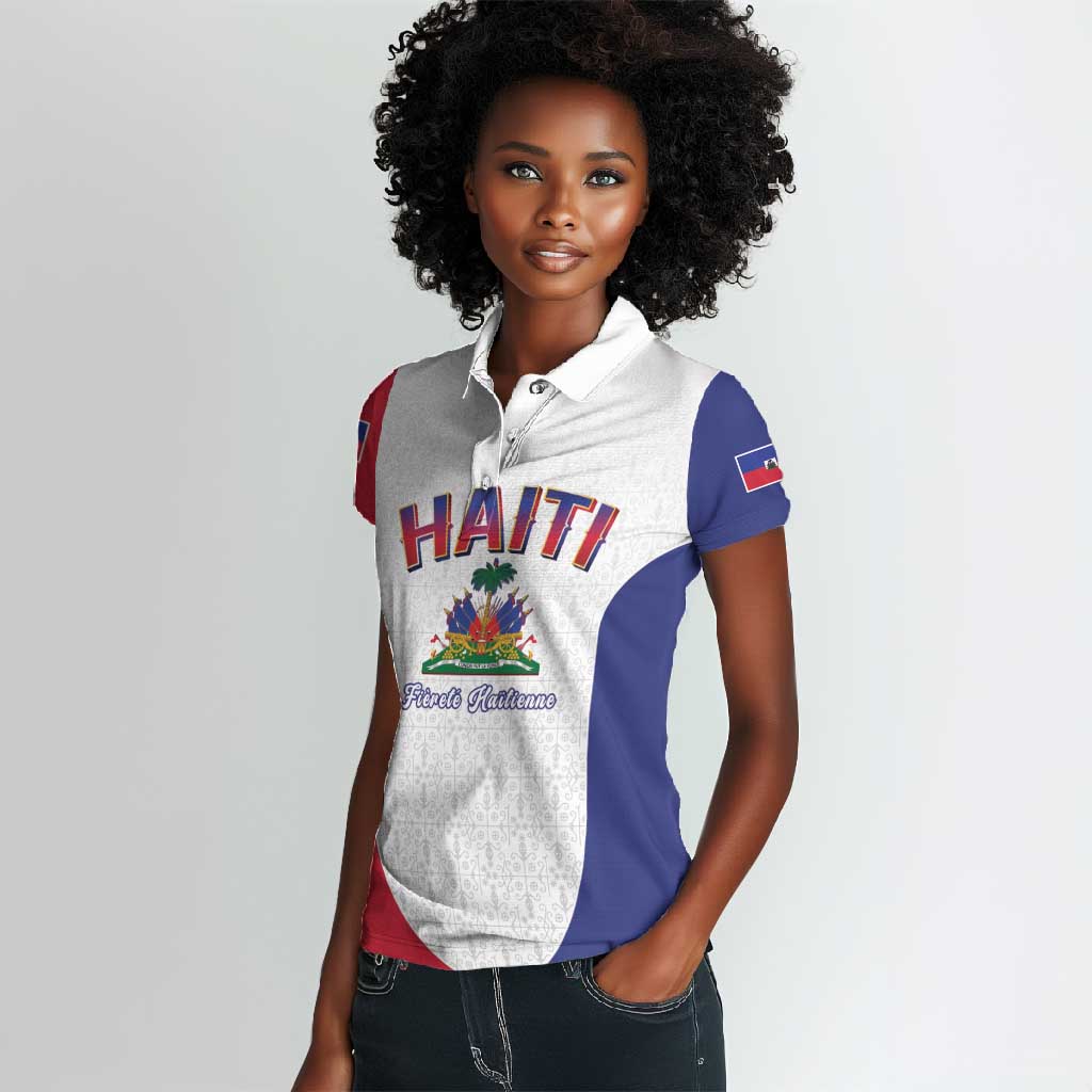 Afro-Haitians World Football 2026 Women Polo Shirt Haiti est de Retour White Voodoo Veve Spirits LT9