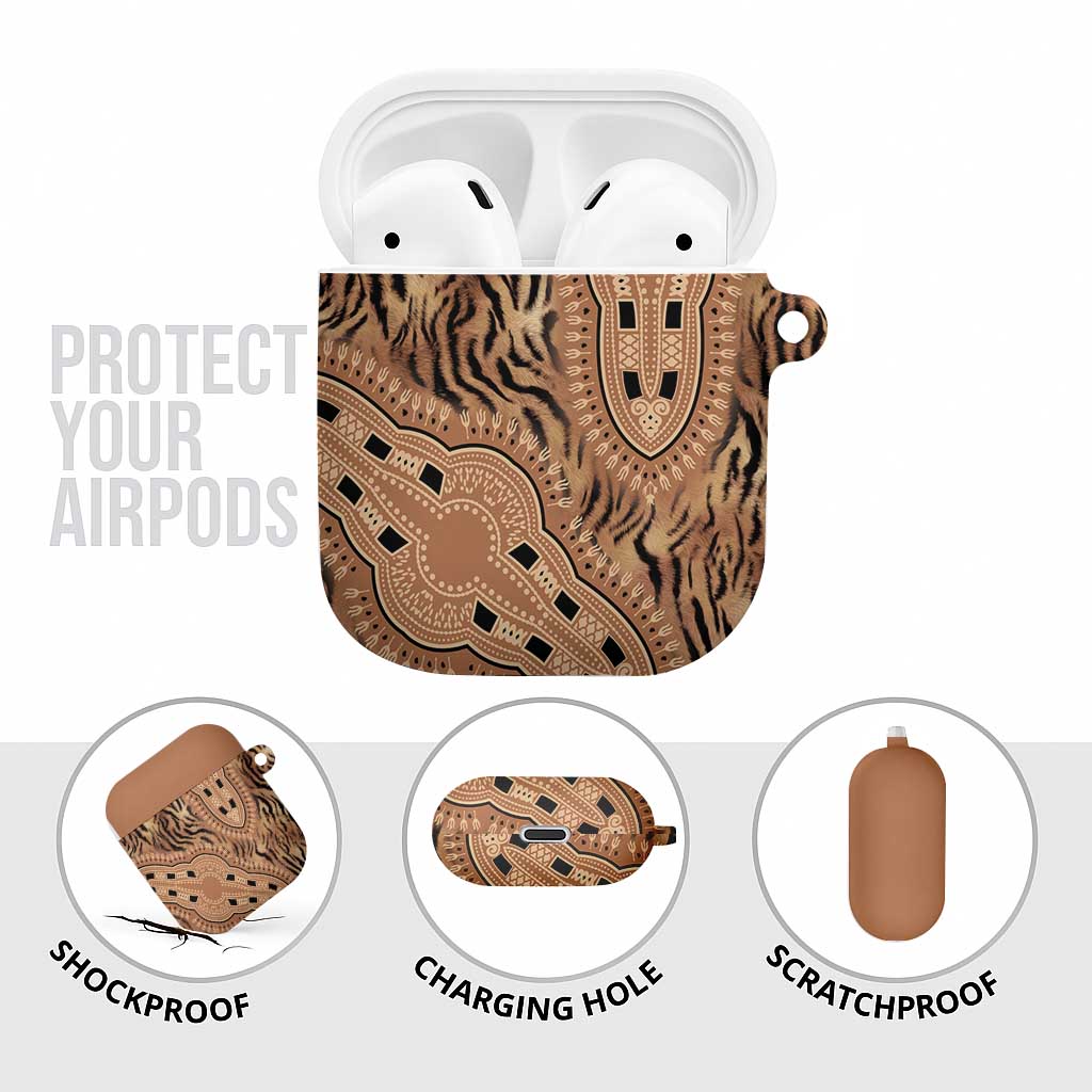 Africa Tiger Mix Dashiki Tribal Pattern AirPods Case