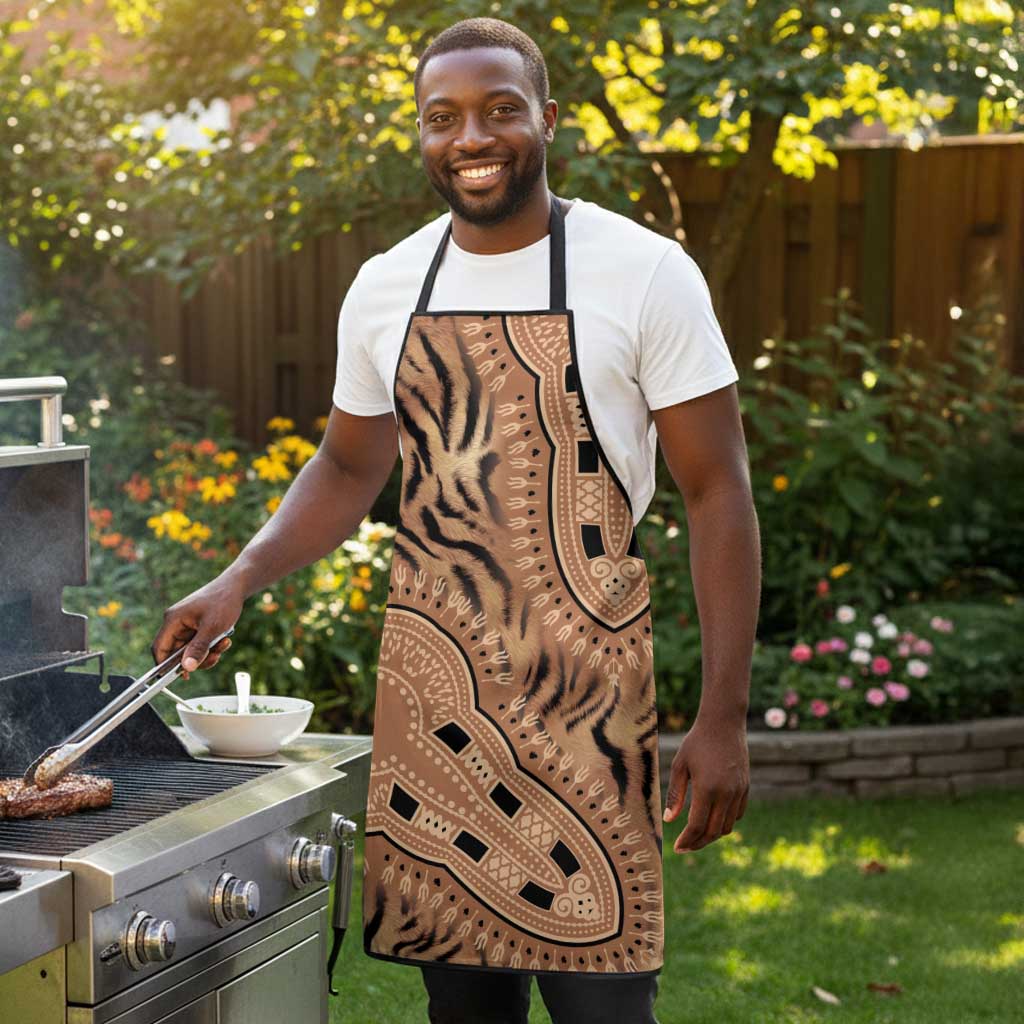 Africa Tiger Mix Dashiki Tribal Pattern Apron