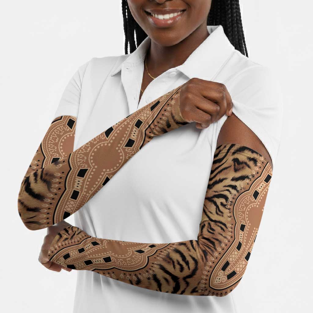 Africa Tiger Mix Dashiki Tribal Pattern Arm Sleeves
