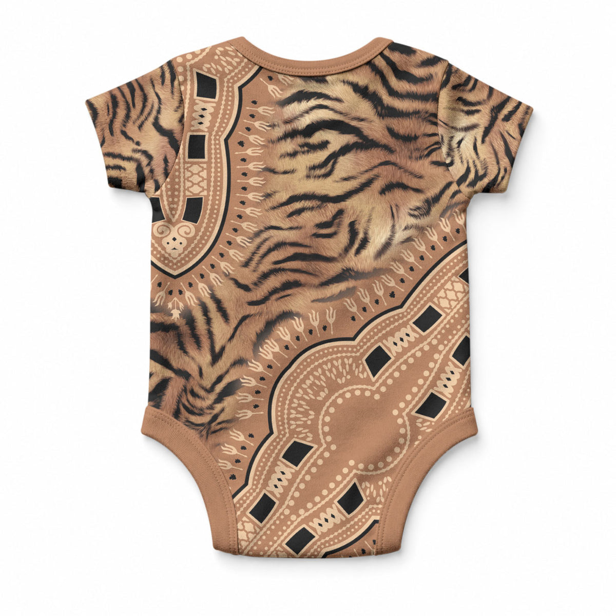 Africa Tiger Mix Dashiki Tribal Pattern Baby Onesie
