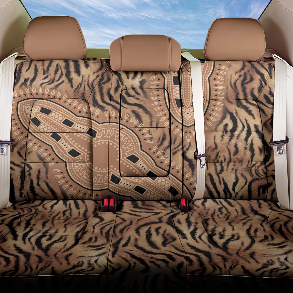 Afro Tiger Mix Dashiki Tribal Pattern Back Car Seat Cover