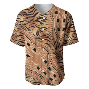 Afro Tiger Mix Dashiki Tribal Pattern Baseball Jersey