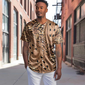 Afro Tiger Mix Dashiki Tribal Pattern Baseball Jersey