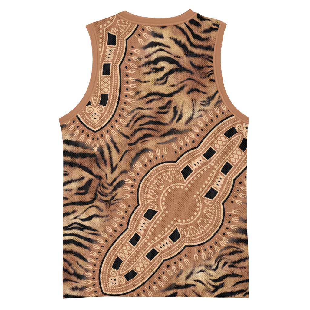 Afro Tiger Mix Dashiki Tribal Pattern Basketball Jersey LT9