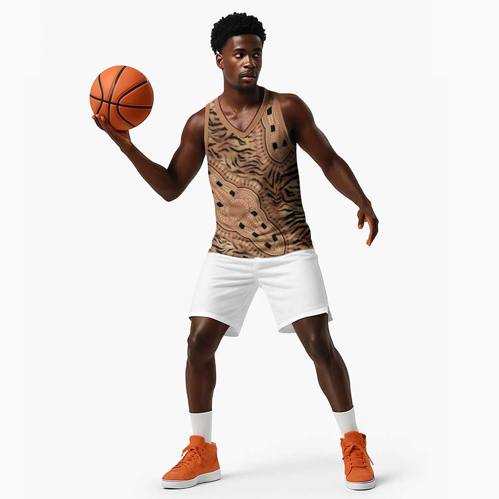 Afro Tiger Mix Dashiki Tribal Pattern Basketball Jersey LT9