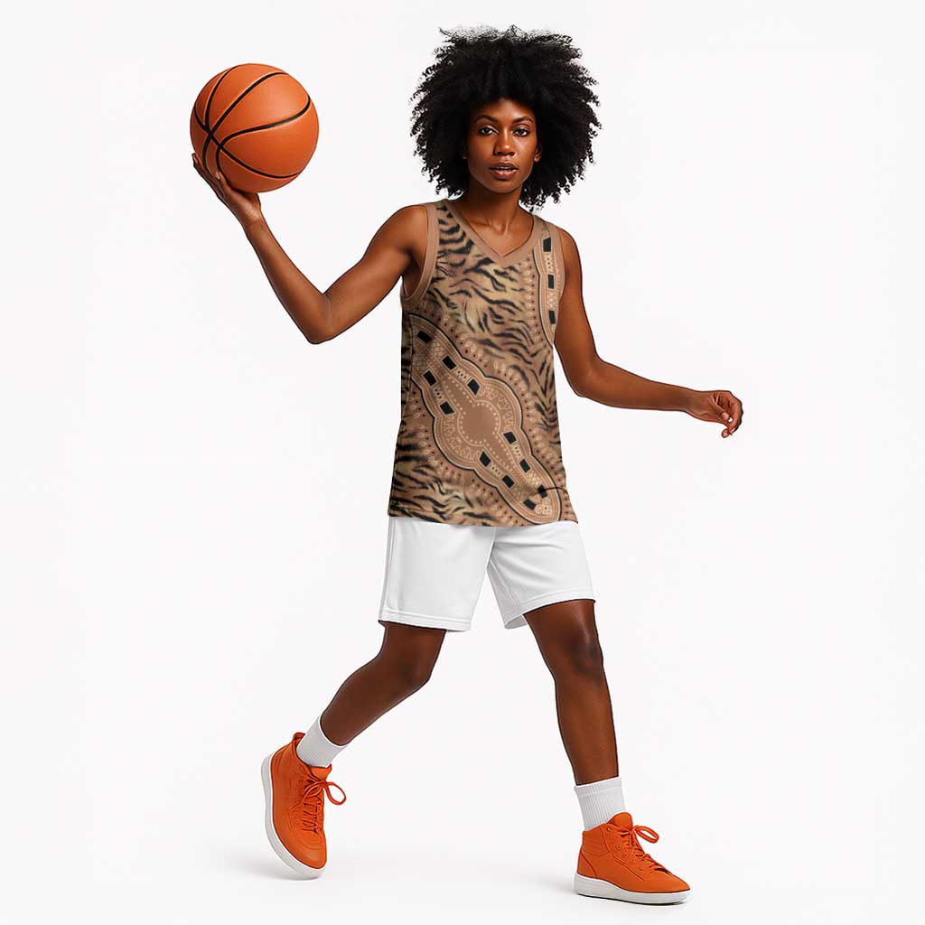Afro Tiger Mix Dashiki Tribal Pattern Basketball Jersey LT9