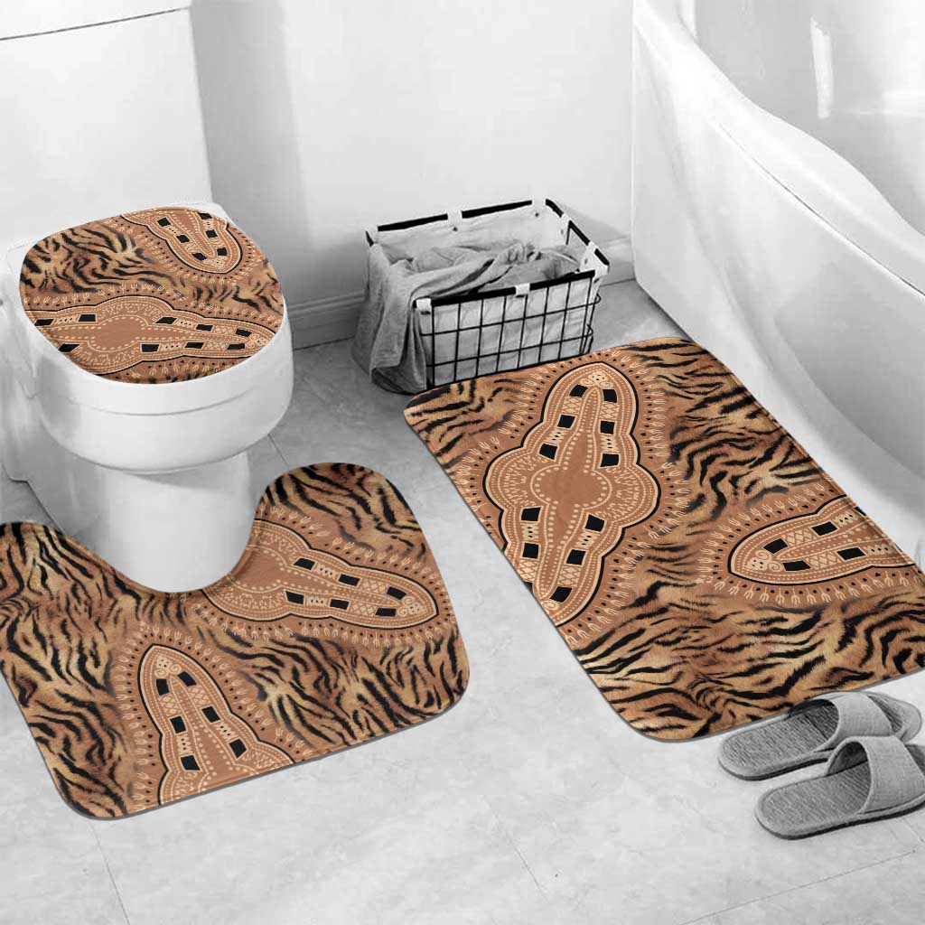 Africa Tiger Mix Dashiki Tribal Pattern Bathroom Set