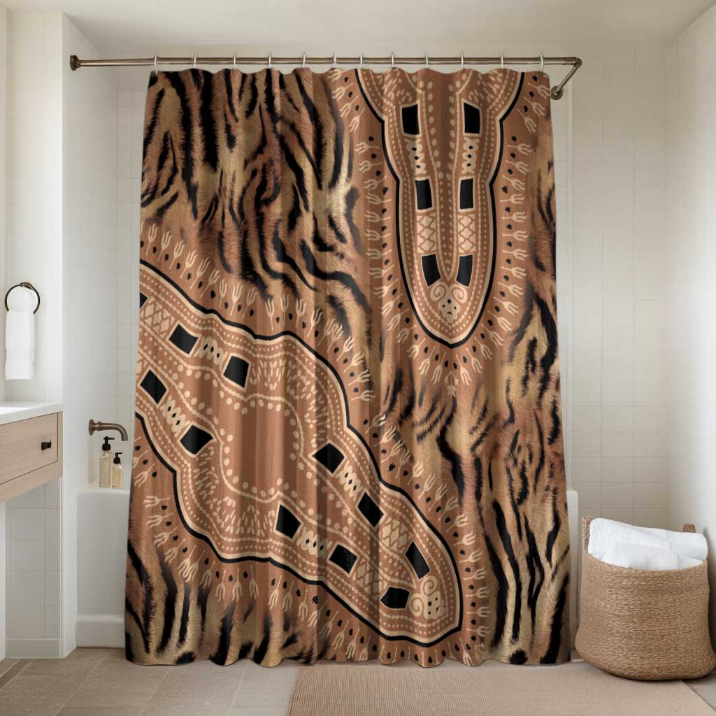 Africa Tiger Mix Dashiki Tribal Pattern Bathroom Set