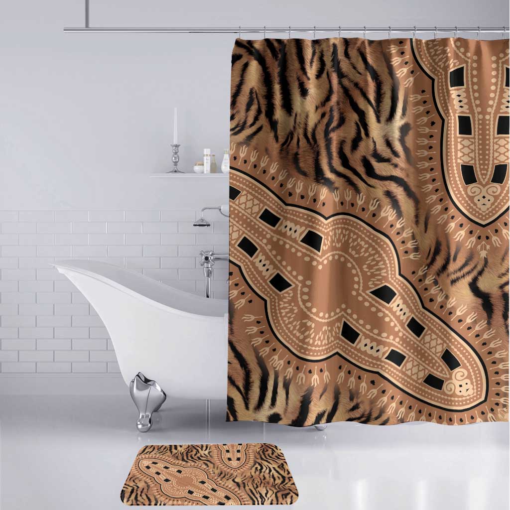 Africa Tiger Mix Dashiki Tribal Pattern Bathroom Set