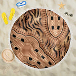 Afro Tiger Mix Dashiki Tribal Pattern Beach Blanket