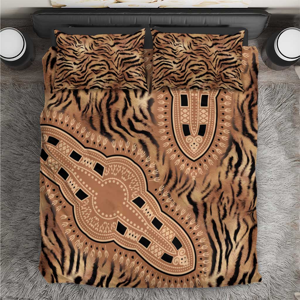 Afro Tiger Mix Dashiki Tribal Pattern Bedding Set