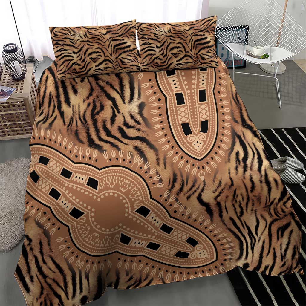 Afro Tiger Mix Dashiki Tribal Pattern Bedding Set