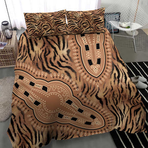 Afro Tiger Mix Dashiki Tribal Pattern Bedding Set