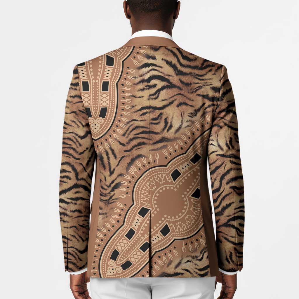 Africa Tiger Mix Dashiki Tribal Pattern Blazer
