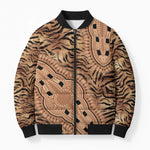 Africa Tiger Mix Dashiki Tribal Pattern Bomber Puffer Jacket