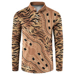 Africa Tiger Mix Dashiki Tribal Pattern Button Sweatshirt