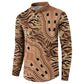 Africa Tiger Mix Dashiki Tribal Pattern Button Sweatshirt