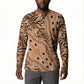 Africa Tiger Mix Dashiki Tribal Pattern Button Sweatshirt