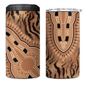 Afro Tiger Mix Dashiki Tribal Pattern 4 in 1 Can Cooler Tumbler