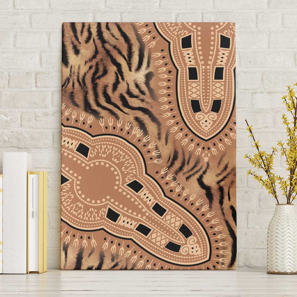 Afro Tiger Mix Dashiki Tribal Pattern Canvas Wall Art