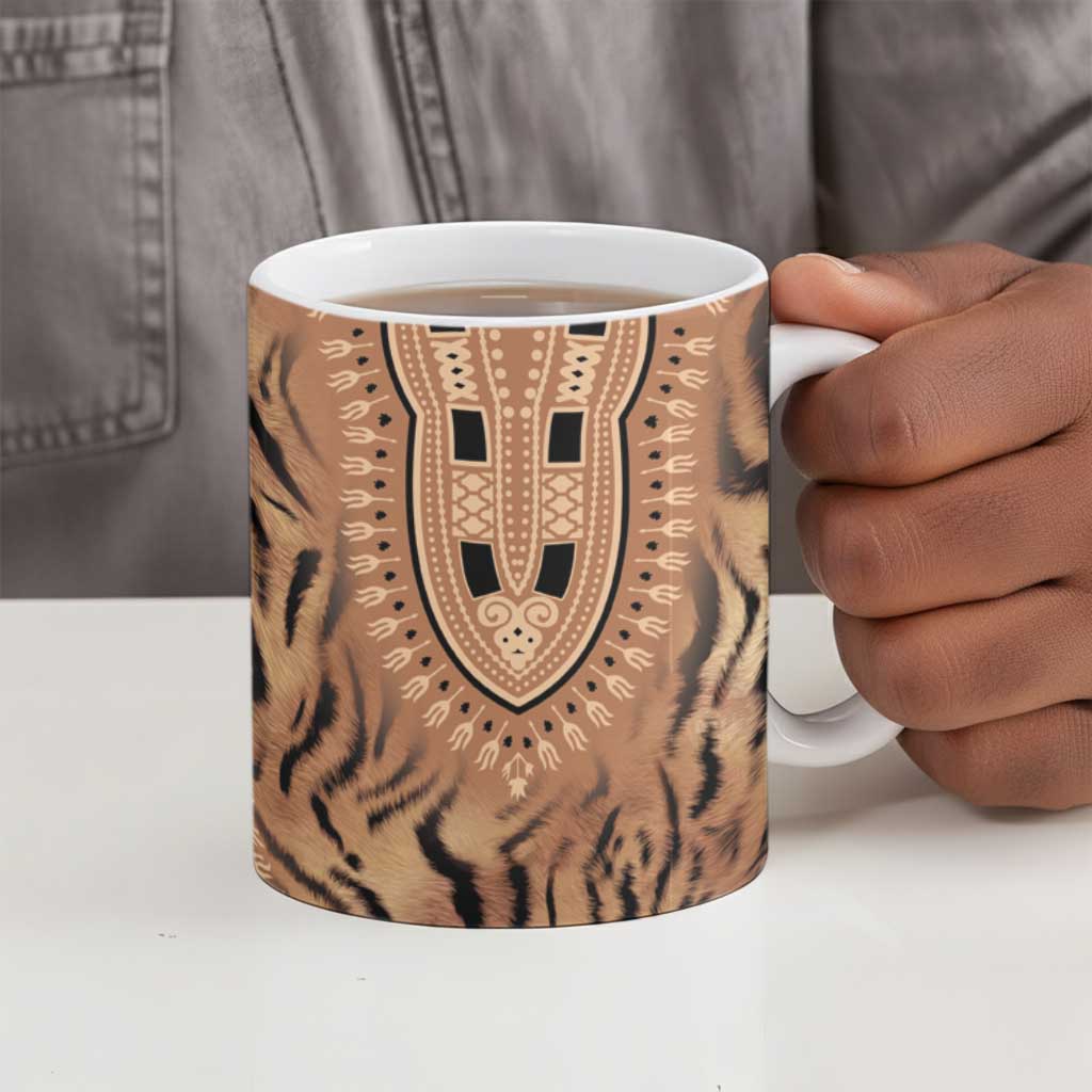Africa Tiger Mix Dashiki Tribal Pattern Ceramic Mug