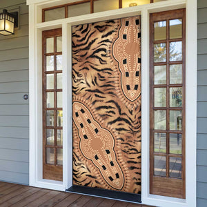 Africa Tiger Mix Dashiki Tribal Pattern Door Cover