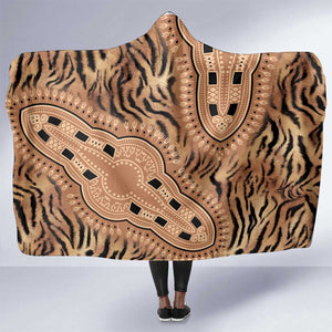 Afro Tiger Mix Dashiki Tribal Pattern Hooded Blanket