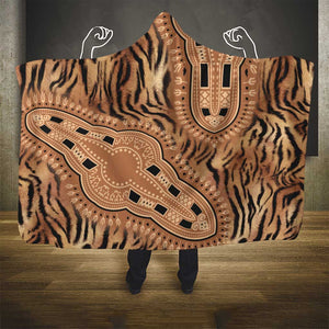 Afro Tiger Mix Dashiki Tribal Pattern Hooded Blanket