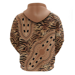 Afro Tiger Mix Dashiki Tribal Pattern Hoodie