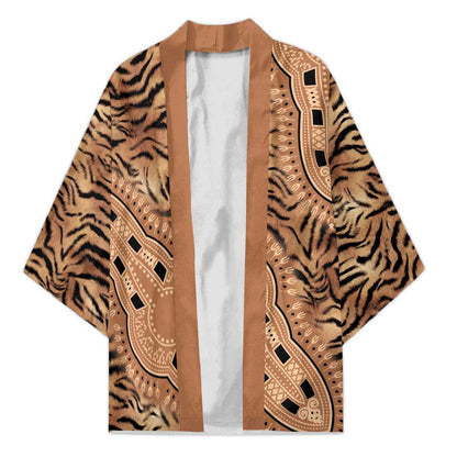 Africa Tiger Mix Dashiki Tribal Pattern Kimono