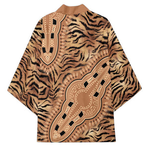 Africa Tiger Mix Dashiki Tribal Pattern Kimono