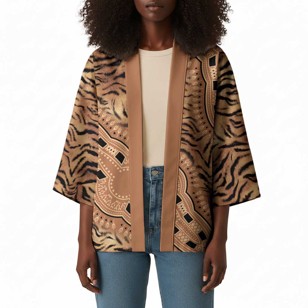 Africa Tiger Mix Dashiki Tribal Pattern Kimono