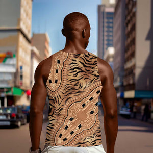 Afro Tiger Mix Dashiki Tribal Pattern Men Tank Top