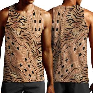 Afro Tiger Mix Dashiki Tribal Pattern Men Tank Top