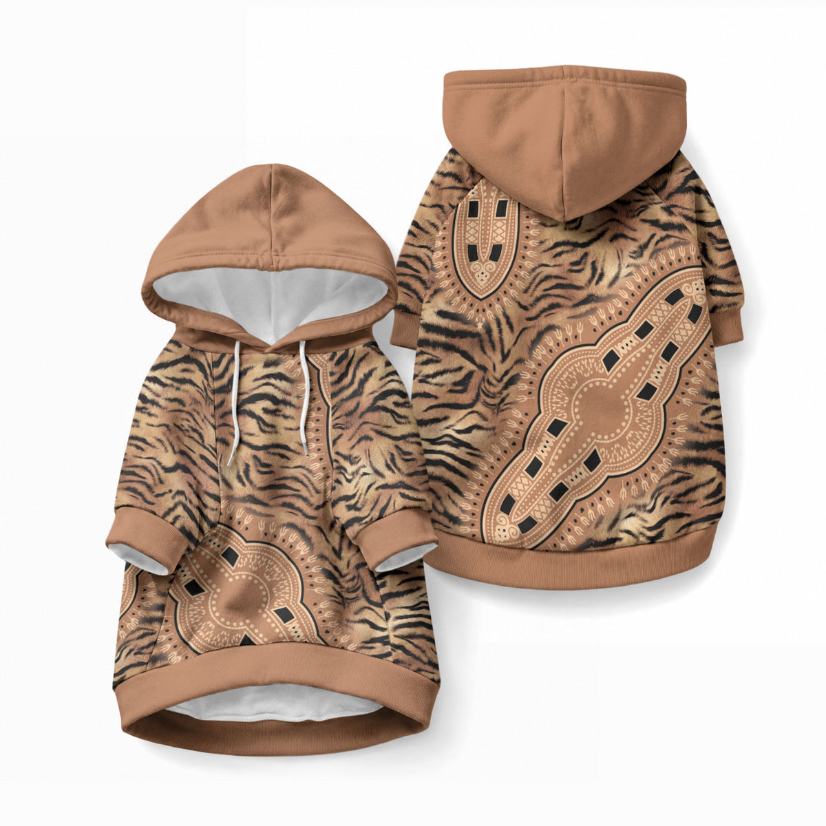 Africa Tiger Mix Dashiki Tribal Pattern Pet Hoodie