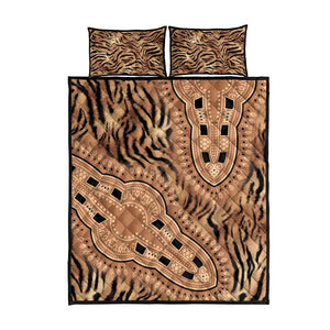 Afro Tiger Mix Dashiki Tribal Pattern Quilt Bed Set